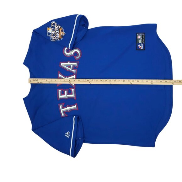 Majestic Texas Rangers 2010 MLB World Series Jersey Size XL #5 Ian Kinsler - Picture 7 of 16